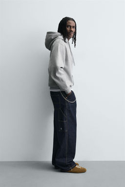 SUDADERA CAPUCHA HEAVYWEIGHT B?SICA / Gris vigor? - Zara фото 4