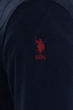 U. S. Polo Assn Мужской темно-синий трикотажный свитер с v-образным вырезом - U.s. polo assn фото 14