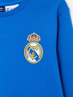 Bisiklet Yaka Real Madrid Bask?l? Uzun Kollu Erkek ?ocuk Ti??rt - Waikiki фото 3