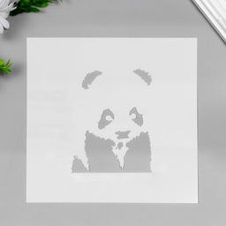 Трафарет пластик "Малыш панды" 20х20 см