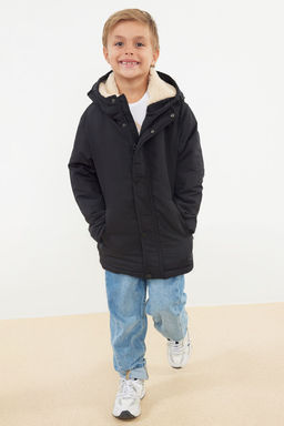 Siyah Erkek Cocuk Kapusonlu Mevsimlik Cepli Mont TKDAW25MO00008 - Trendyolmilla фото 2
