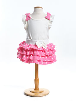 Комплект для девочки с юбкой UD 1677/1678 розовый