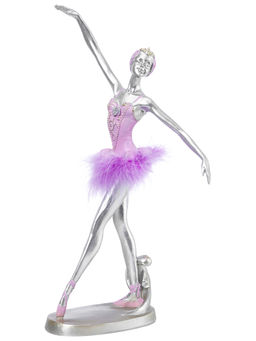 Статуэтка 14,5*13,5*29,5см Балерина с перьями, серебро - Elan gallery фото 20