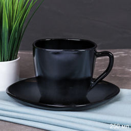 Чайная пара 2 предмета ПАРА квадратный черный BFB220C-12 (BLACK) /уп 8/