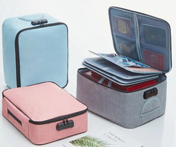 Большой органайзер для документов А4 с глубоким дном (4 вставки) Голубой