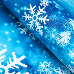 Бумага упаковочная новогодняя глянцевая «Снежинки», 70×100 см, 1 лист