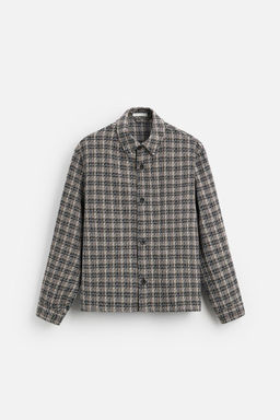 TEXTURED CHECK OVERSHIRT - Zara фото 6