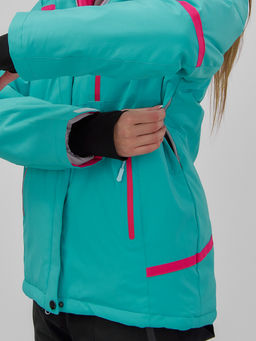 Горнолыжный костюм женский зимний бирюзового цвета 07091Br - Chunmai фото 16