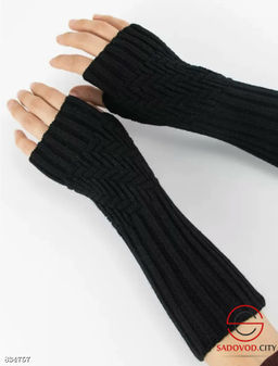 Женские вязаные перчатки без пальцев