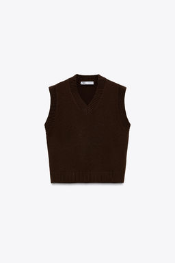 PLAIN KNIT SLEEVELESS JUMPER - Zara фото 12