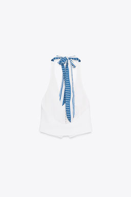 HALTER SCARF WAISTCOAT TOP - Zara фото 5