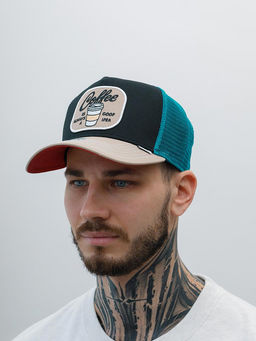 Бейсболка DJINNS арт. HFT Food Coffee (черный / бежевый)