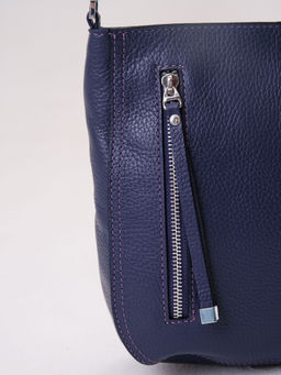 Сумка кожаная кросс-боди Deboro 3410 фиолетовый цветок