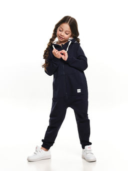 Комбинезон на молнии из футера UD 7344 т.синий - Mini maxi фото 3