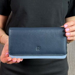 Итальянский женский кожаный кошелек DuDu серии Canarie | морской - Dudubags фото 2