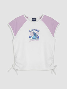 Stitch Bask?l? K?z ?ocuk Soft Touch Ti??rt