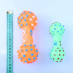 Игрушка пищащая увеличенная Гантель с лапками для собак, 16,5 x 6 см, оранжевая - Пижон фото 3