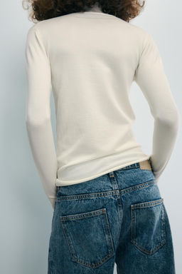 WOOL BLEND CROSS-OVER HIGH NECK JUMPER - Zara фото 9