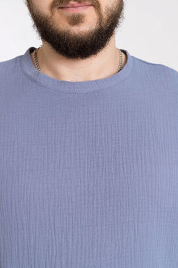 Футболка М123008в Серо-голубой - Елена фото 6