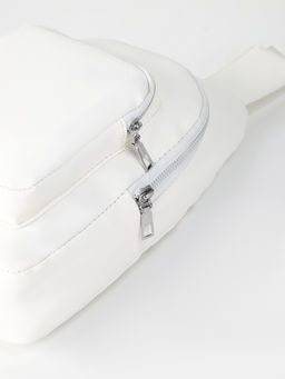 Рюкзак-слинг через плечо с карманом, размер 18×5.5×29 см, белый