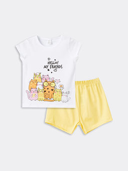 K?z Bebek ?ortlu Pijama Tak?m?