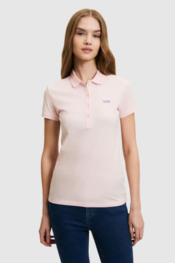 Kad_n A__k Pembe Polo Yaka D__me Detayl_ Basic Ti__rt - U.s. polo assn фото 3
