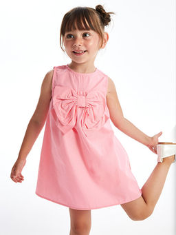 Bisiklet Yaka K?z Bebek Poplin Elbise