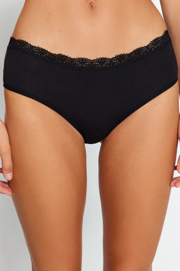 Trendyolmilla Siyah 3lu Pamuklu Dantelli Rahat Kal?p Hipster Orme Kulot THMAW24KU00009  фото 15