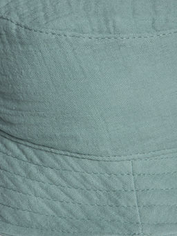 Панама детская однотонная муслин, на завязках, оливковый