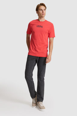 Erkek K_rm_z_ Regular Fit Bisiklet Yaka Basic Ti__rt