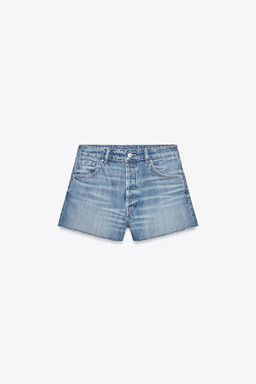 TRF LOW-RISE CROPPED BAGGY DENIM SHORTS - Zara фото 5