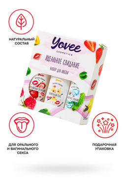 Набор гелей-смазок Yovee для любви (721004+721012+721054), вкус (клубн+ваниль) + увл (алоэ), 3х50 мл