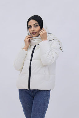 Демисезонная женская куртка весна осень +дутый шарф-косынка 8193