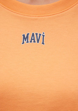 Mavi Logo Bask?l? Turuncu Crop Tisort  фото 6