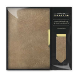 Ежедневник недатированный + закладка д/книг (набор подарочный) ESCALADA, А5, 120 л., арт. 70564/ 10 БАКСТЕР БЕЖЕВЫЙ