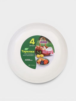 Тарелки глубокие Виолет, набор 4 шт., d=25.5 см, 1.45 л, пластик, белые