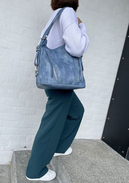 Женская сумка-рюкзак из эко кожи 9902 Голубой - Kenguluna фото 2