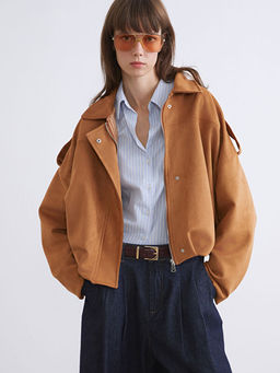 G?mlek Yaka S?et G?r?n?ml? Kad?n Bomber Ceket