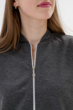 Бомбер из коттон фита антрацит - Амадэль фото 14