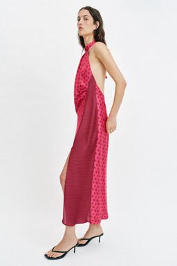VESTIDO MIDI CUELLO HALTER / Fucsia - Zara фото 3