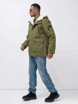 Парка мужская зимняя удлиненная с мехом цвета хаки 8761Kh - Mtforce фото 3