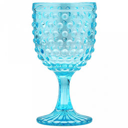Сидней Бокал стеклянный 350мл, д8,5см, h16,3см, рельефное, цветное стекло, цвет - лазурный (Китай) Цена указана за штуку. В коробке 6 штук. - Домашняя мода фото 2