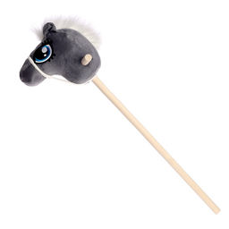 Мягкая игрушка Конь-скакун, на палке, МИКС, серая