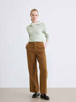 Dar Fit Kad?n Fitilli Kadife Pantolon