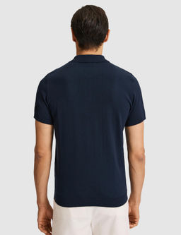 Lacivert Slim Fit Polo Yaka Saf Pamuk Triko T-shirt