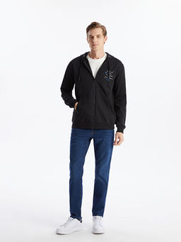 Kap??onlu Uzun Kollu Erkek Fermuarl? Sweatshirt