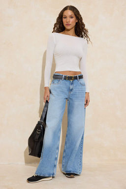 Kahverengi Transparan Bisiklet Yaka Esnek Orme Bluz TWOSS26BZ00240 - Trendyolmilla фото 8