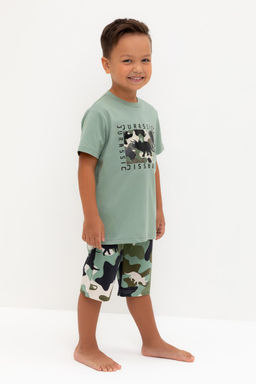 К 1528/эвкалипт,камуфляж с динозаврами пижама для мал