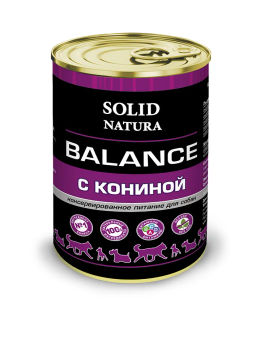 Solid Natura Balance д/соб. Конина 0,34 кг. ж/б ЦБ-00036641