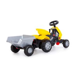 Каталка-трактор с педалями Turbo-2 (жёлтая) с полуприцепом - Полесье фото 4